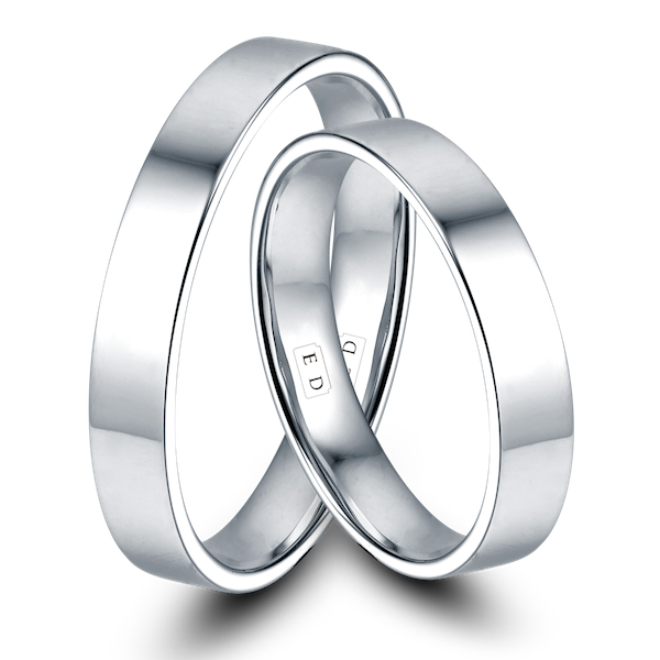 Polished Classic Matching Wedding Rings | England Diamond Co.